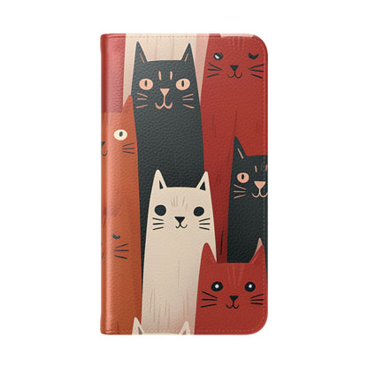 Cat Columns Orange - Samsung S23 Case - Wallet