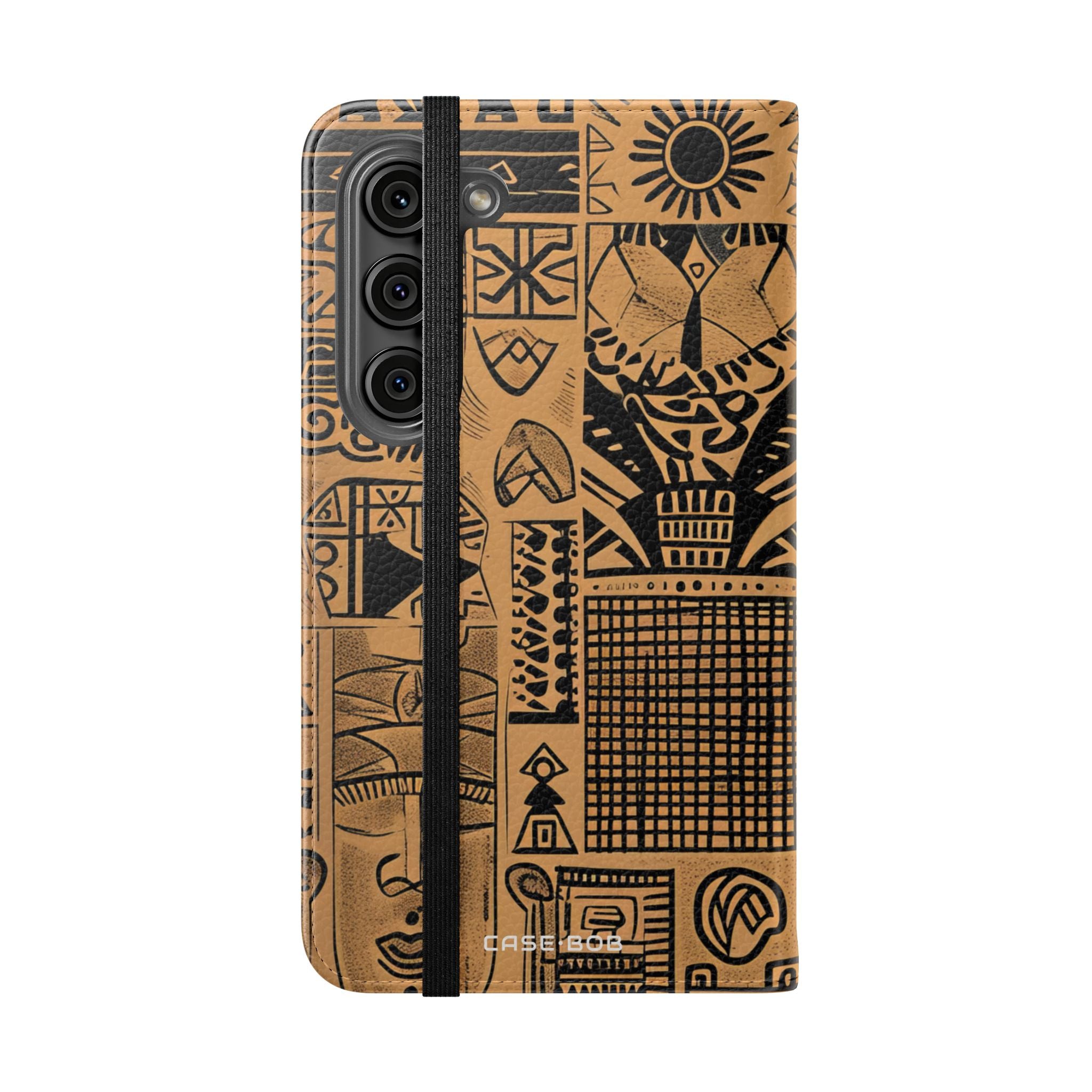 Taivaalliset kasvot ruskea - Samsung S23 -lompakkokotelo