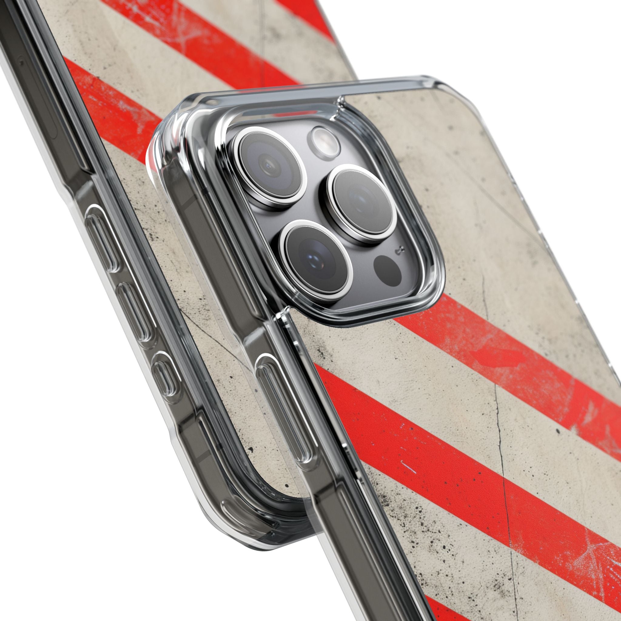 Striker Crimson Stripes iPhone 15 - Clear Impact Phone Case