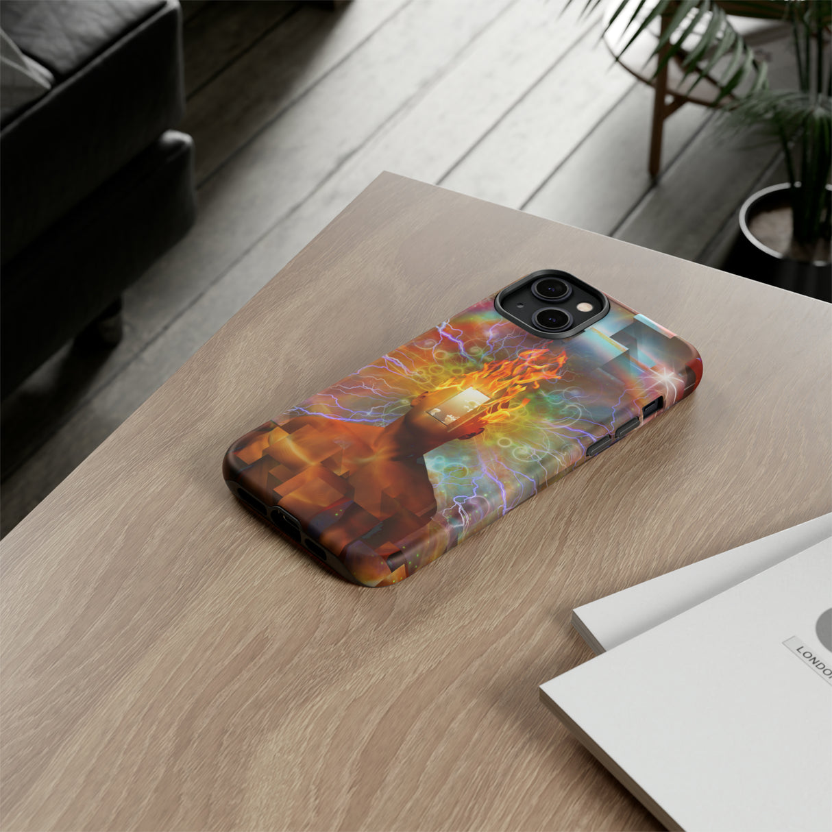 Man with burning mind - Protective Phone Case