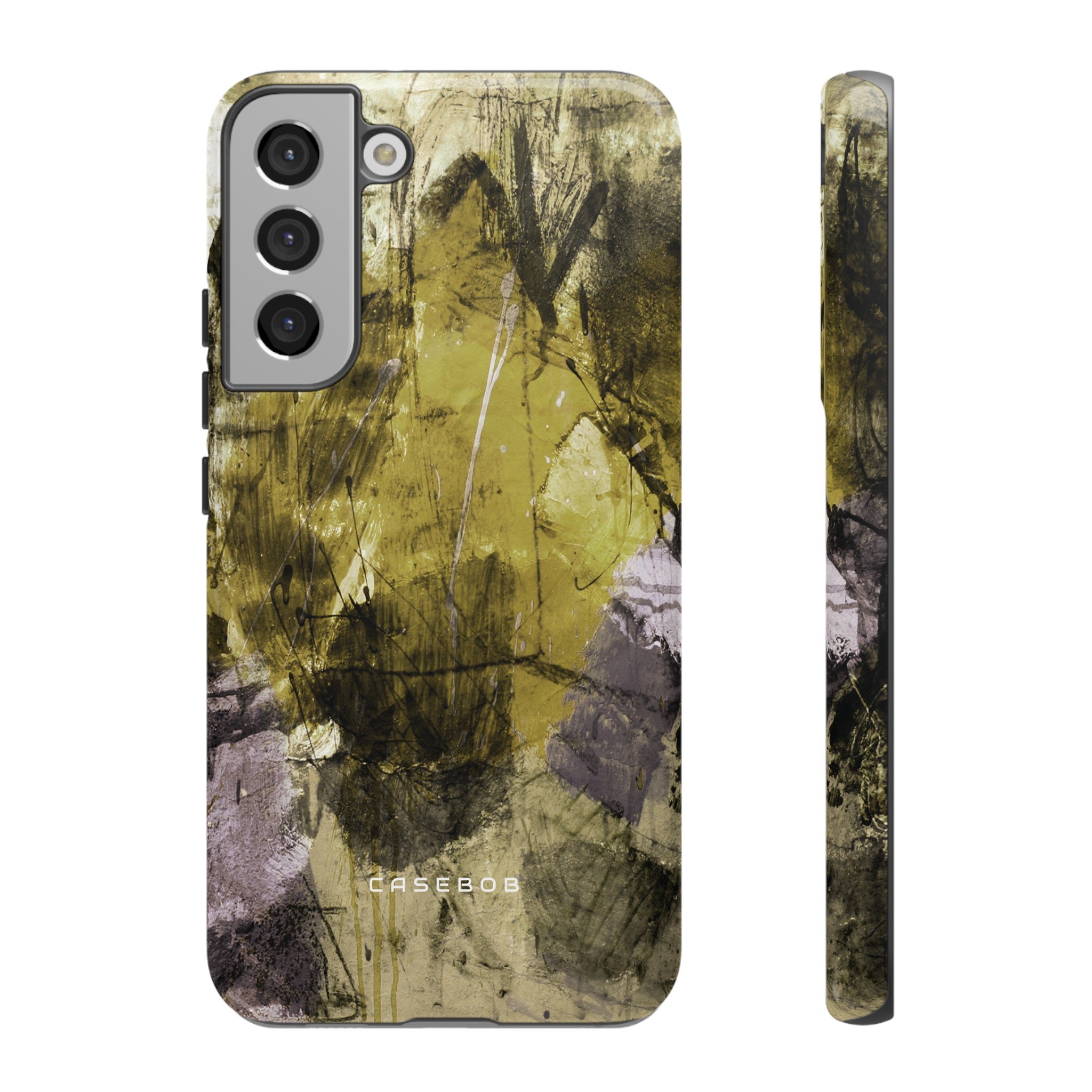 Yellow Grunge Art Phone Case - Protective Phone Case