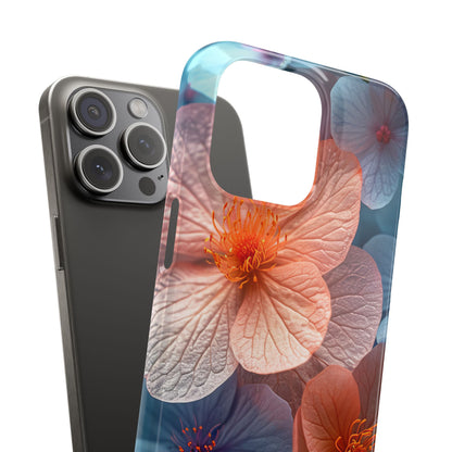 Peach Blossom Serenity - Slim iPhone 15 Phone Case