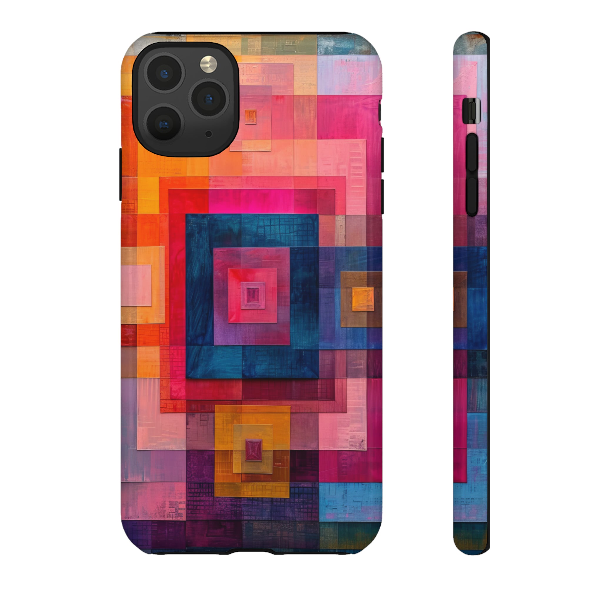 Center-Out Pastel Squares - Protective Phone Case