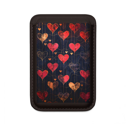 Rauhainen sydänruudukko-lompakko – MagSafe-valmis