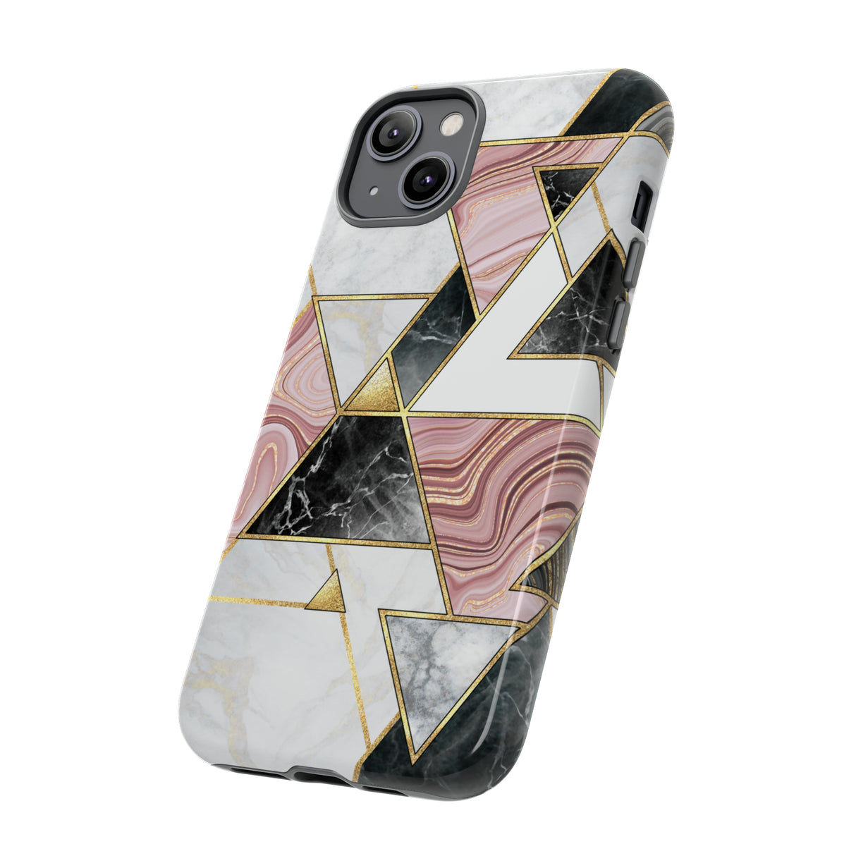 White Pink Mosaic - Protective Phone Case