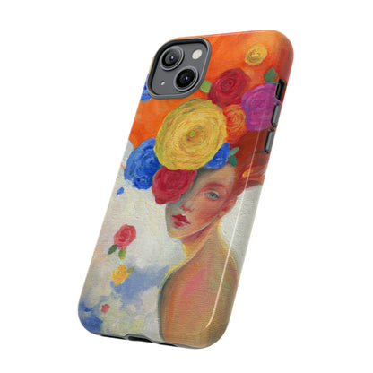 Oil Painting - Woman and Flowers - Protective Phone Case