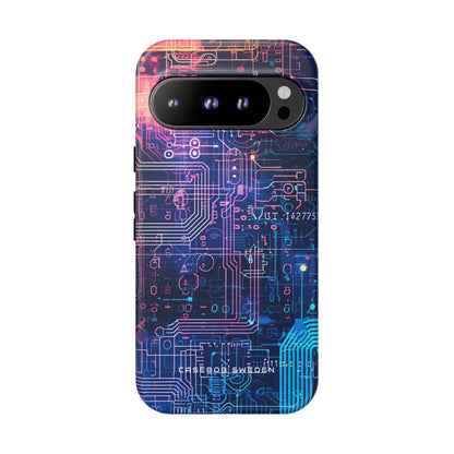 Neon Circuit Gradient Google Pixel 9 - Tough Phone Case