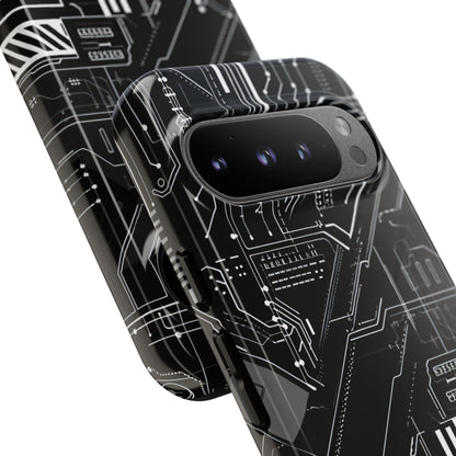 Futuristic Circuit Grid Google Pixel 9 - Tough