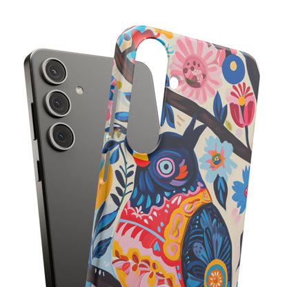 Whimsical Vintage Owl with Floral Charm Samsung S24 - Slim Phone Case