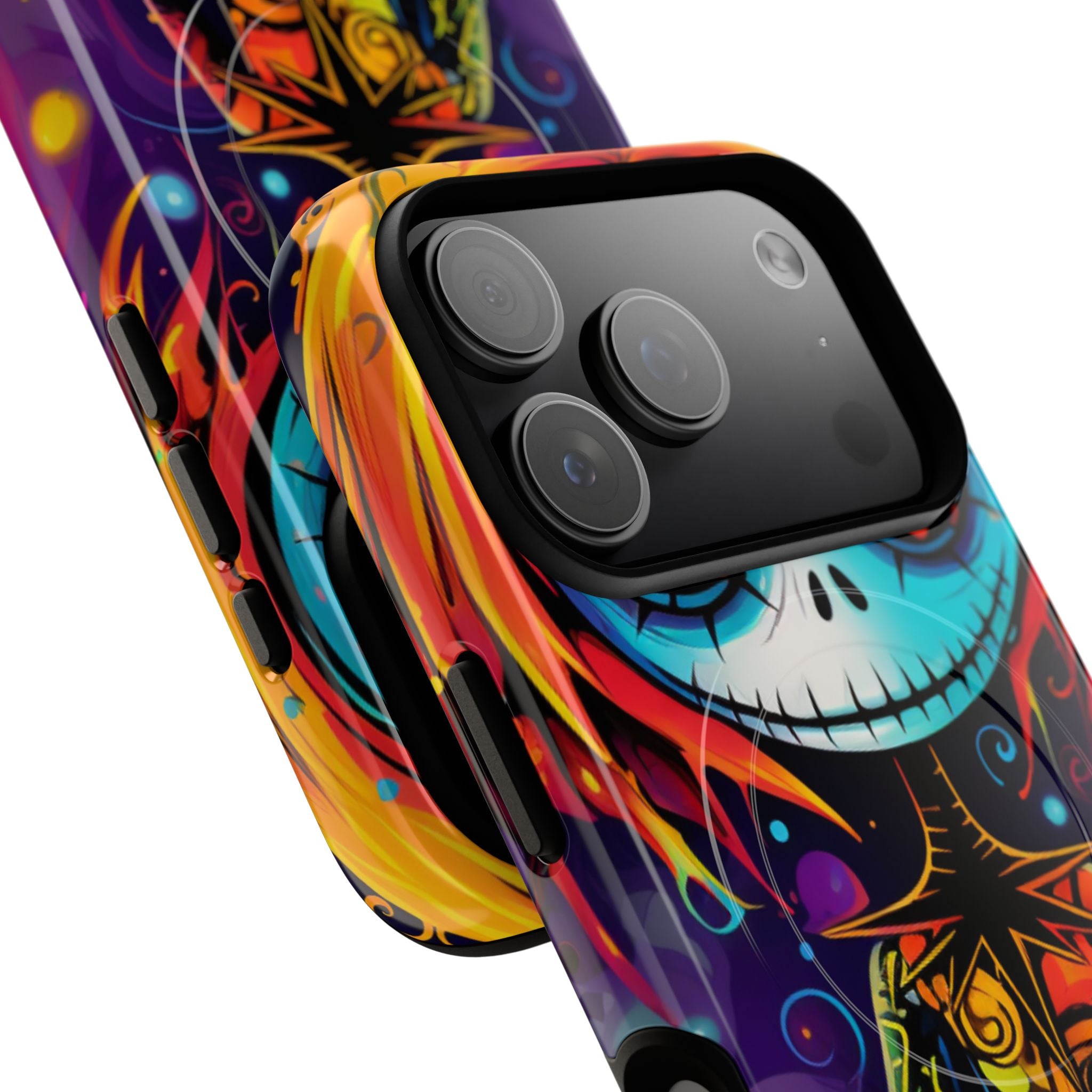 Blue Skull Swirl iPhone 17 Pro Case - Tough+
