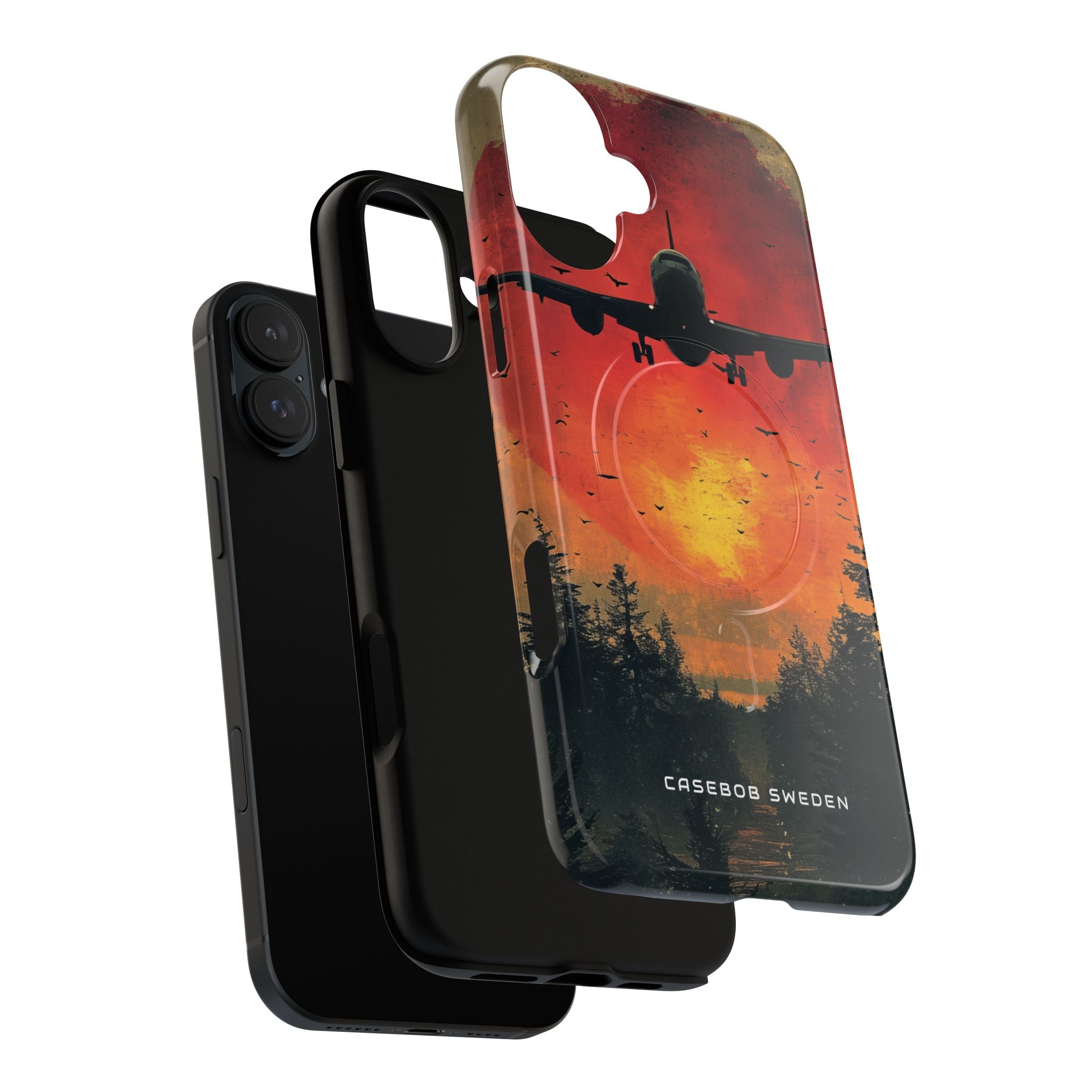 Vintage Sunset Airplane Silhouette iPhone 16 | Tough+ Phone Case