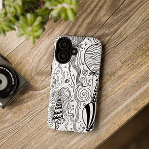 Whimsical Celebration in Black and White - for iPhone 16