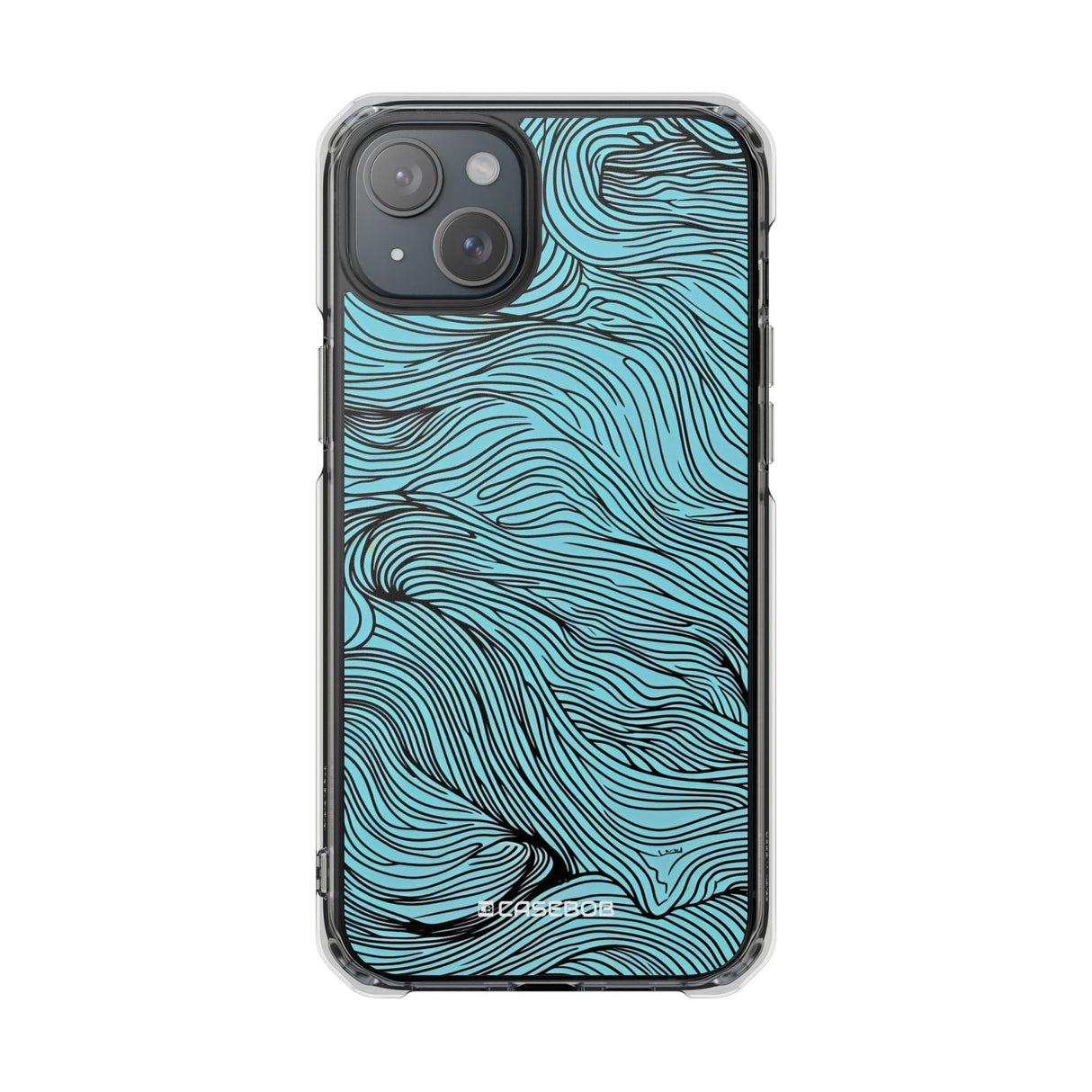 Wavy Serenity - Phone Case for iPhone (Clear Impact - Magnetic)