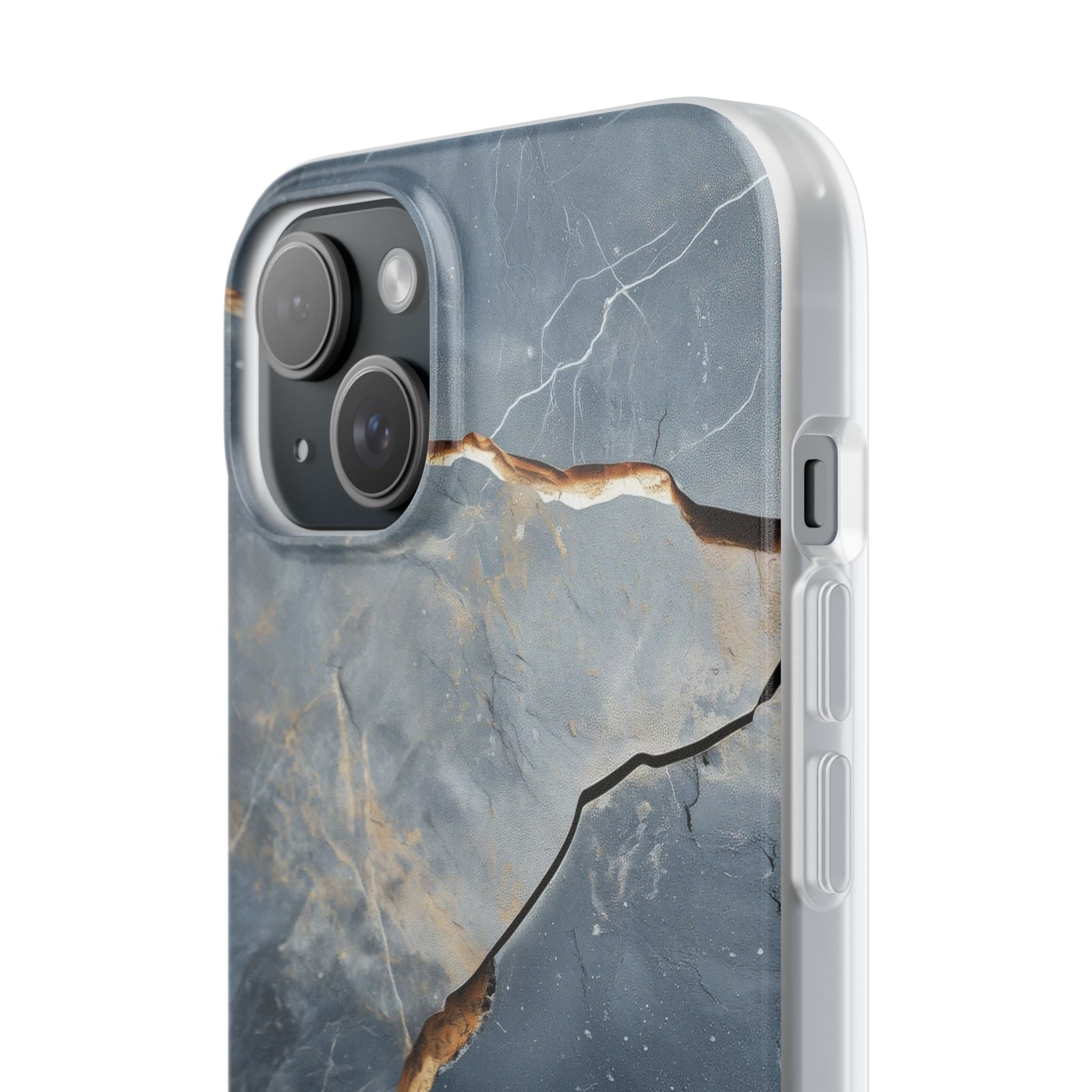 Jagged Vein Navy iPhone 15 Plus Case - Soft