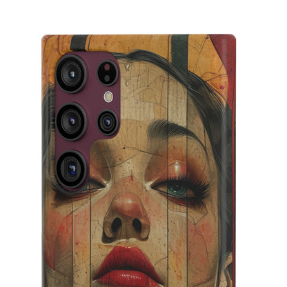 Bold Art Deco Portrait - Slim Samsung S22 Phone Case