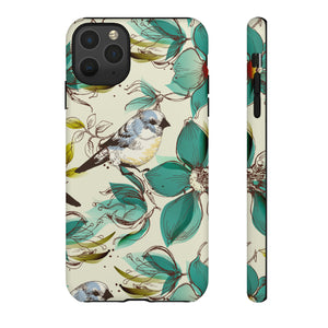 Cute Flowers and Birds iPhone case (Protective) - Protective Phone Case