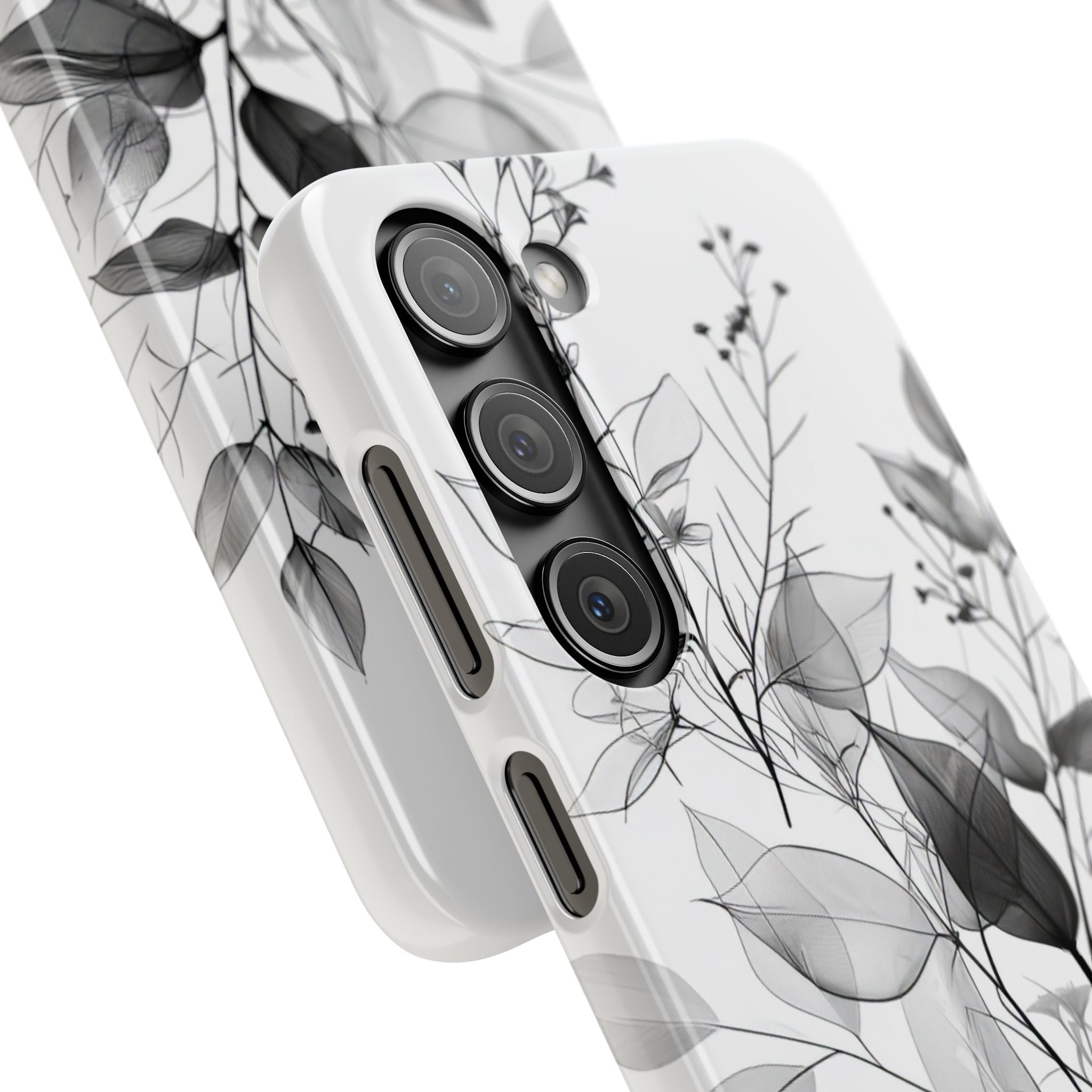 Monochrome Floral Elegance Samsung S23 - Slim Phone Case