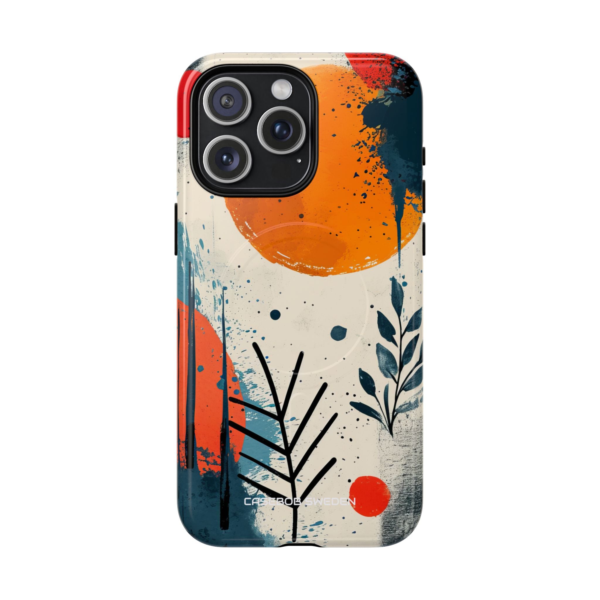 Orange Blue Splash - Tough + MagSafe® iPhone 15 Phone Case