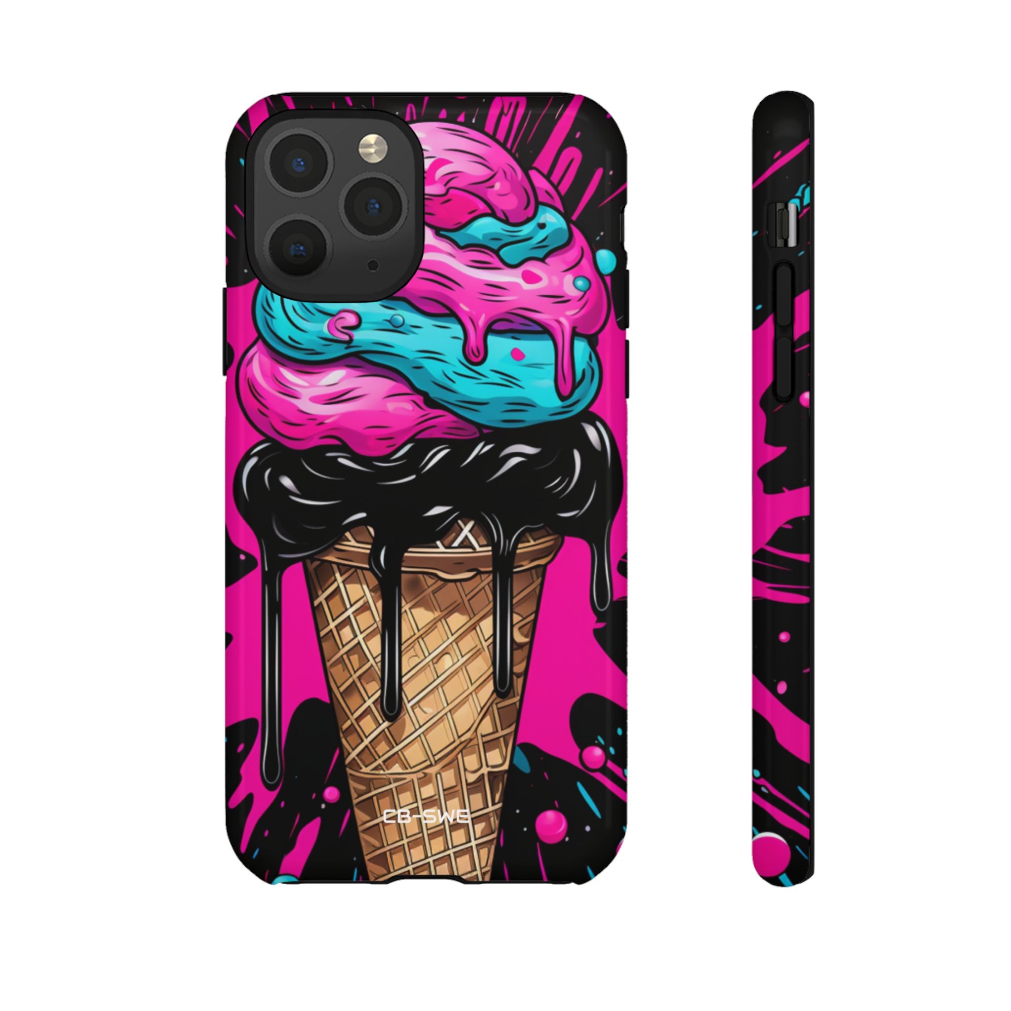 Neon Ice Cream Burst - iPhone Case
