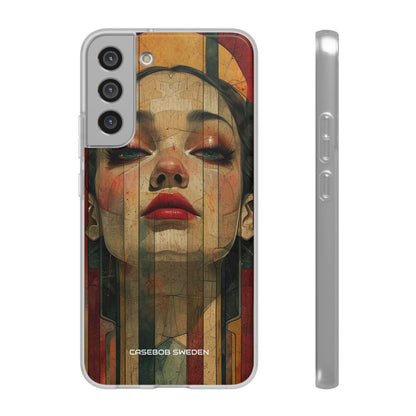 Bold Art Deco Portrait - Flexi Samsung S22 Phone Case