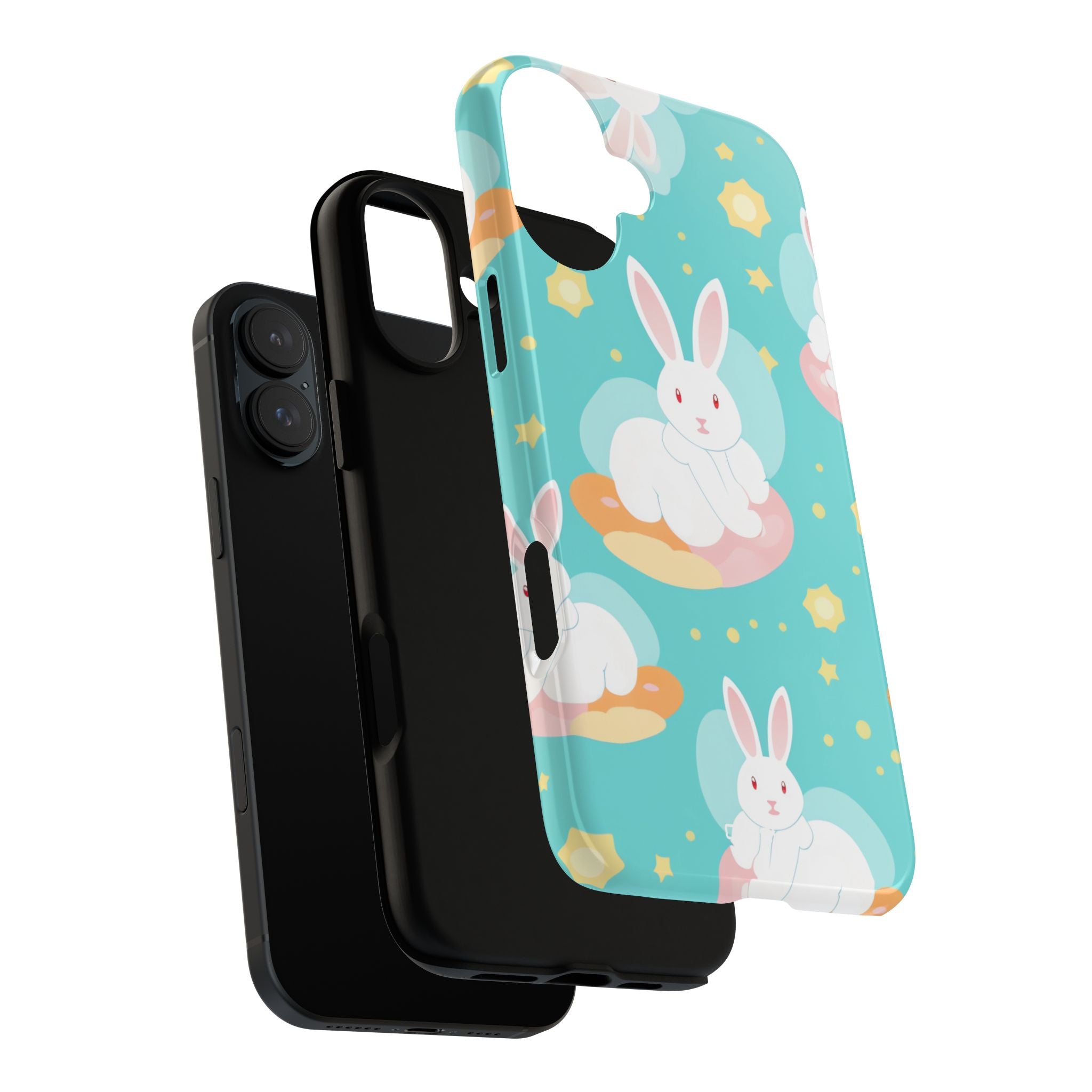 Bunnies Float Dreamily - iPhone Case