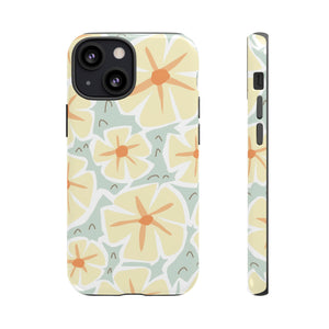 Pastel Yellow Happy Flower iPhone Case (Protective) iPhone 13 Mini Glossy Phone Case