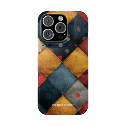 Blue Red Patchwork - Slim iPhone 16 Phone Case