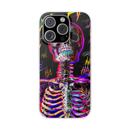 Neon Skeleton Laugh iPhone 16 Pro Case - Soft