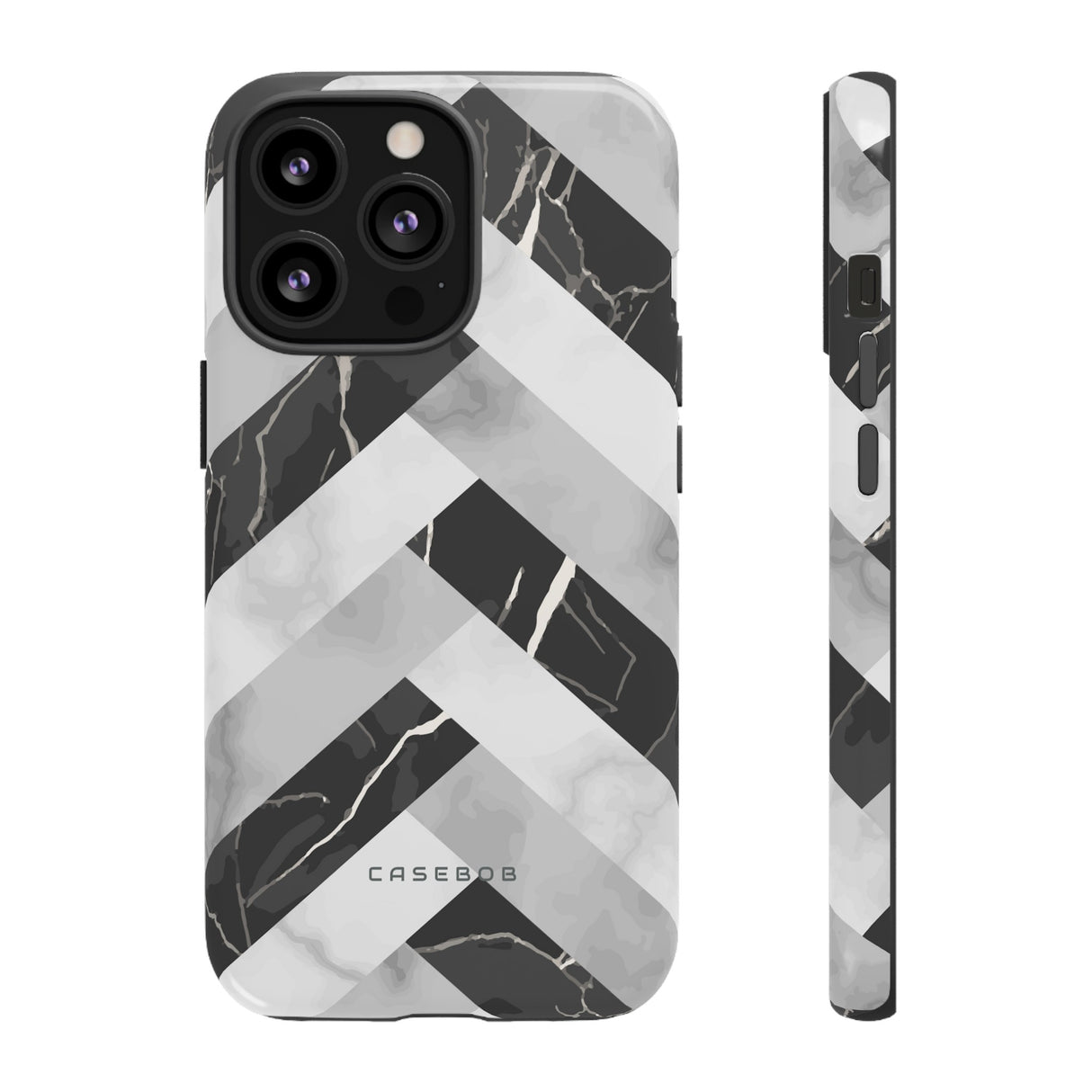 Grey Herringbone - Protective Phone Case