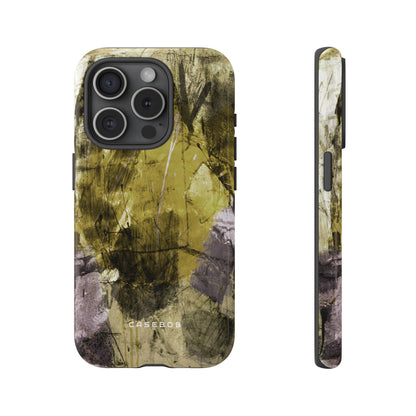 Yellow Grunge Art Phone Case - Protective Phone Case