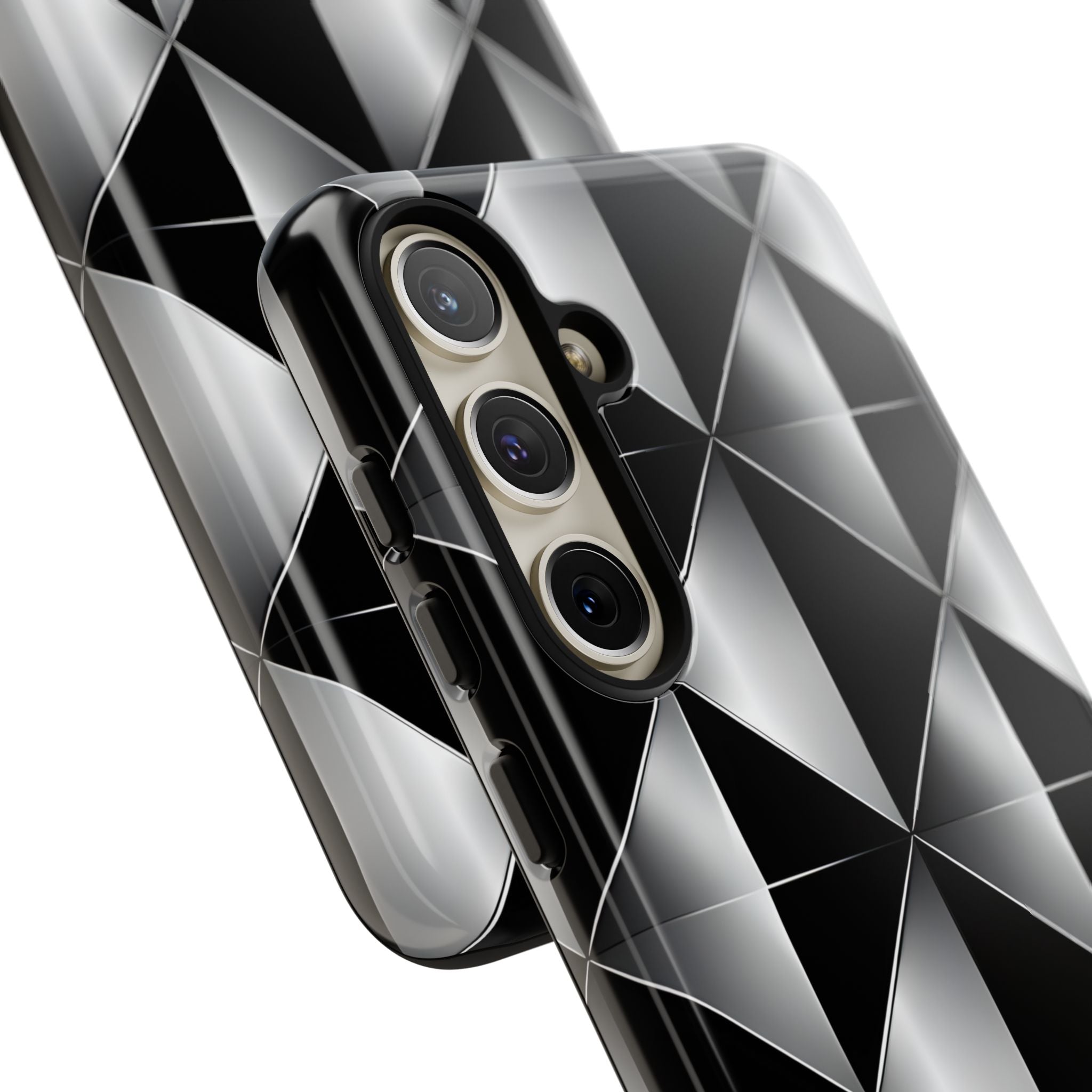 Modern Black Silver Geometric Diamond Samsung S24 - Tough