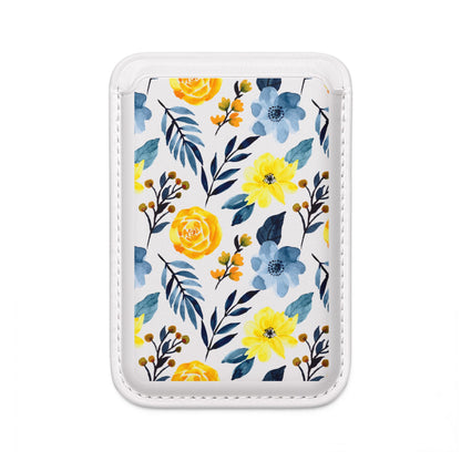 Keltainen Sininen Kukat Lompakko – MagSafe Valmis