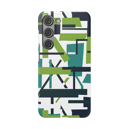 Green Geometry Glide Samsung S23 - Slim Phone Case