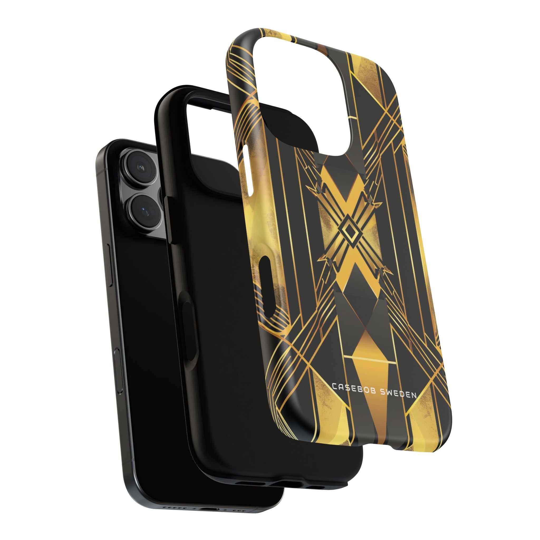 Golden Geometric Elegance iPhone 16 - Tough Phone Case