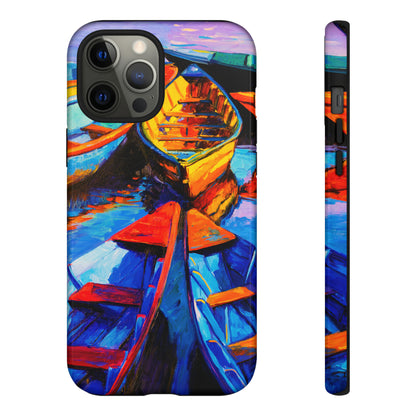 Oil painting - Wooden Boat - Protective Phone Case