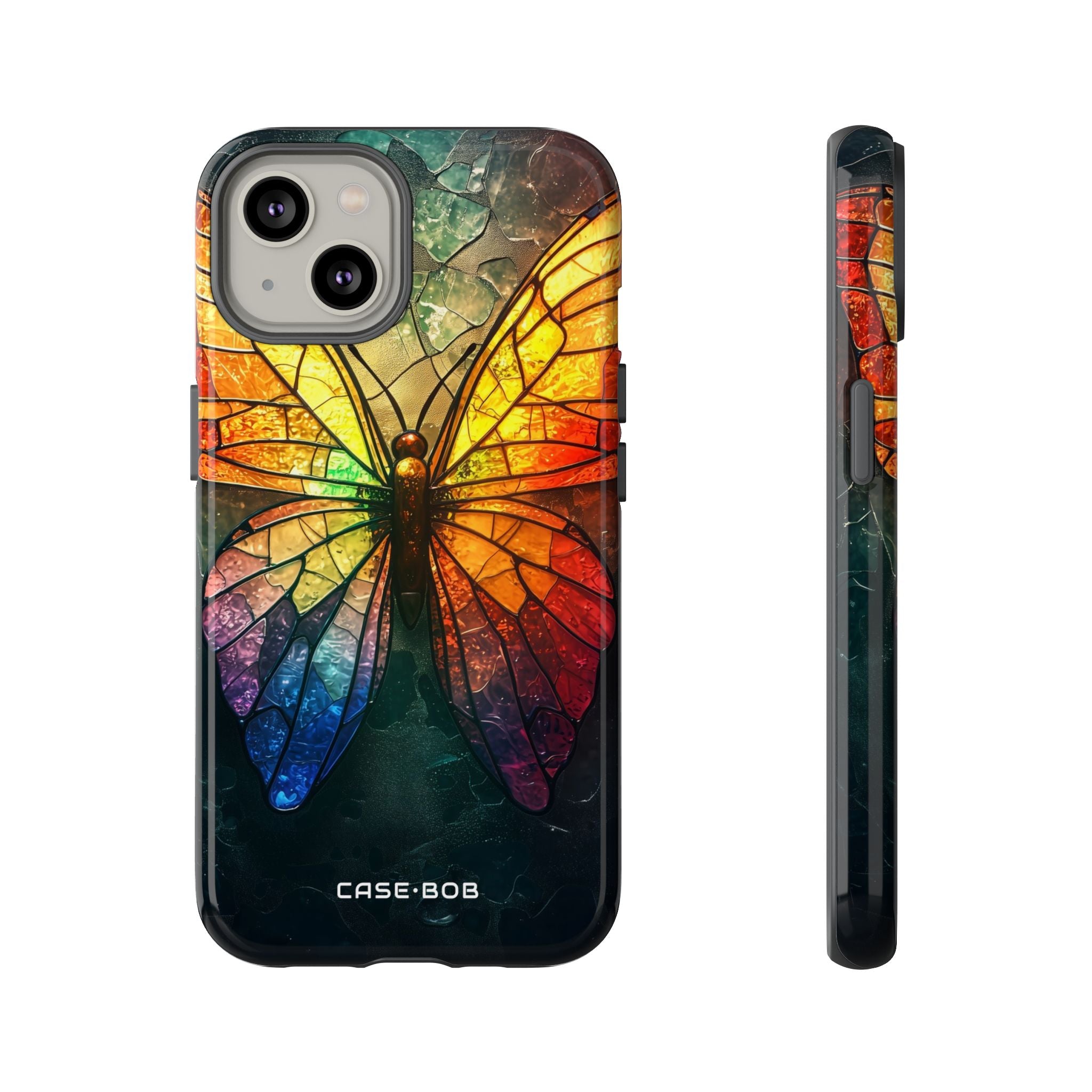 Stained Glass Butterfly iPhone 14 Case - Tough