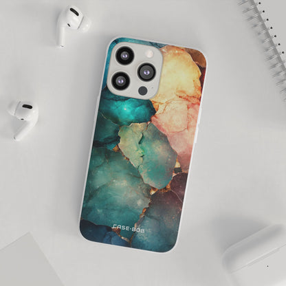 Teal Mosaic Veins iPhone 13 Pro - Soft