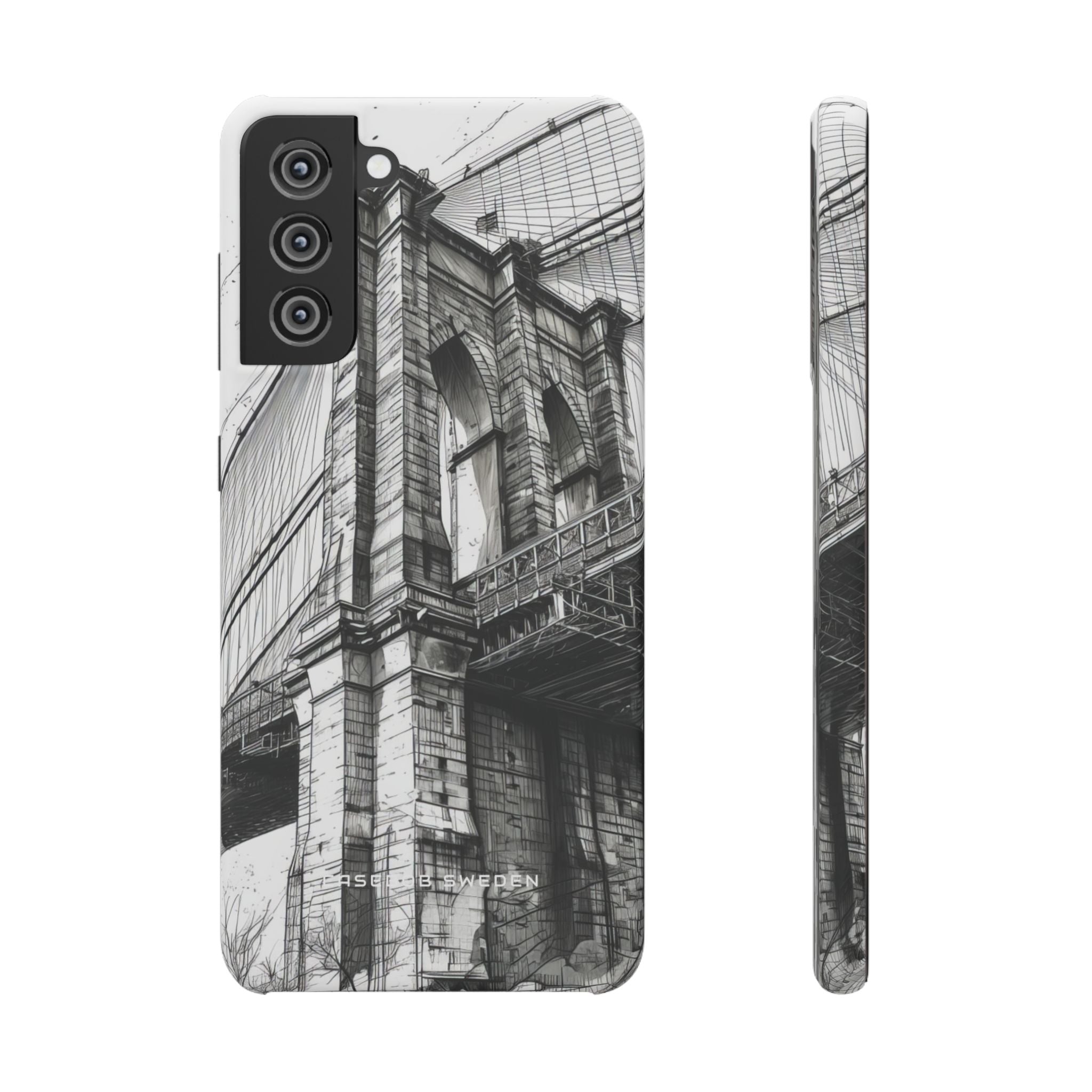 Suspension Bridge Line Art Illustration Samsung S21 - Slim Phone Case