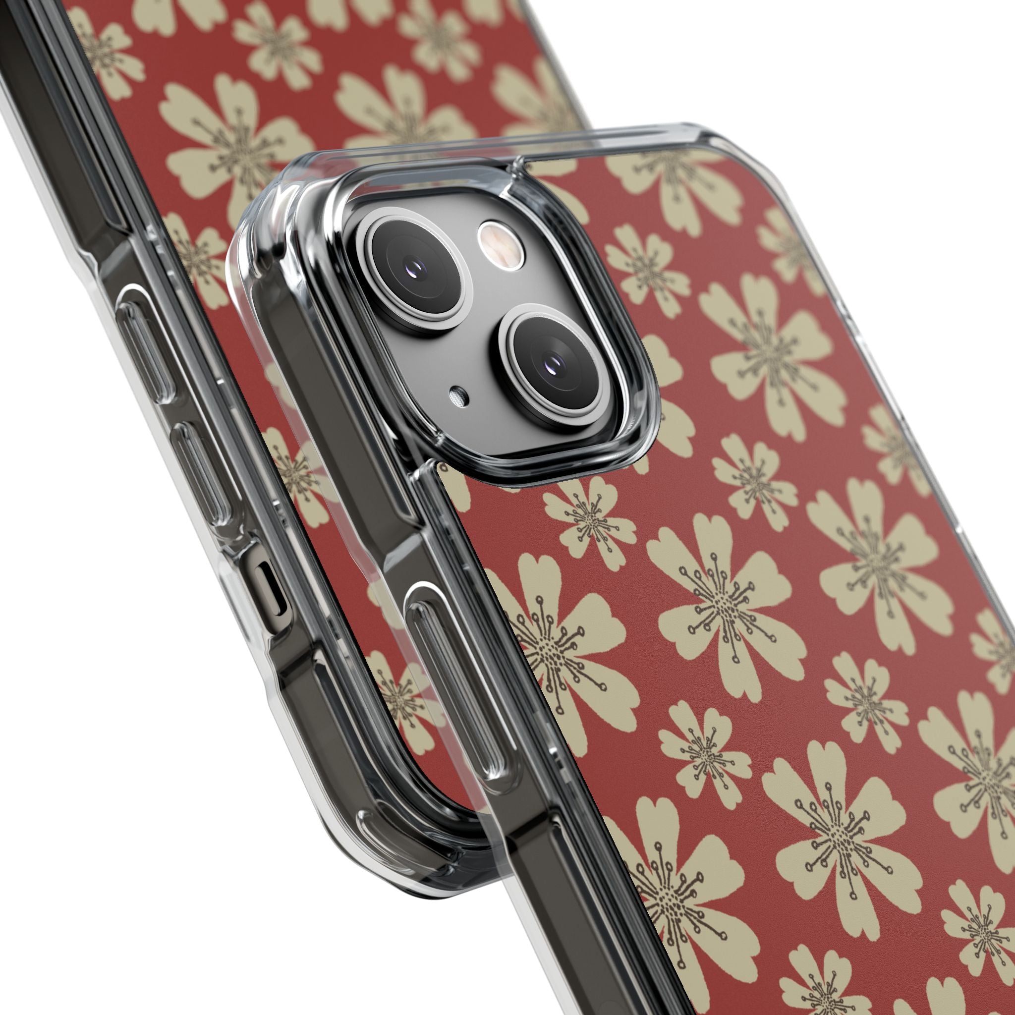 Retro Red Florals iPhone Case - Impact