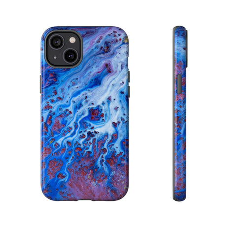 Ice Blue River Ink Art iPhone Case (Protective) iPhone 14 Plus Glossy Phone Case