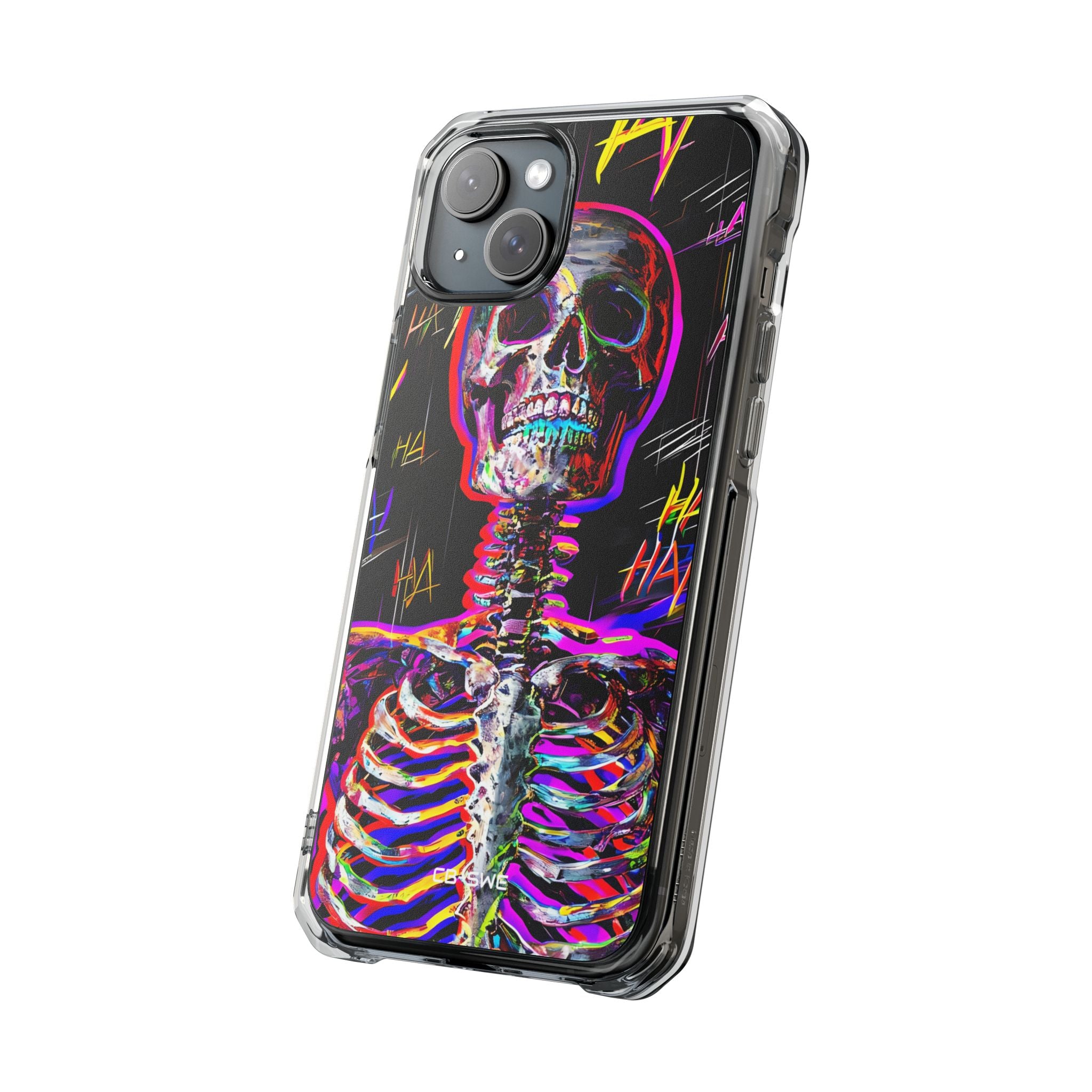 Neon Skeleton Chaos iPhone Case - Impact