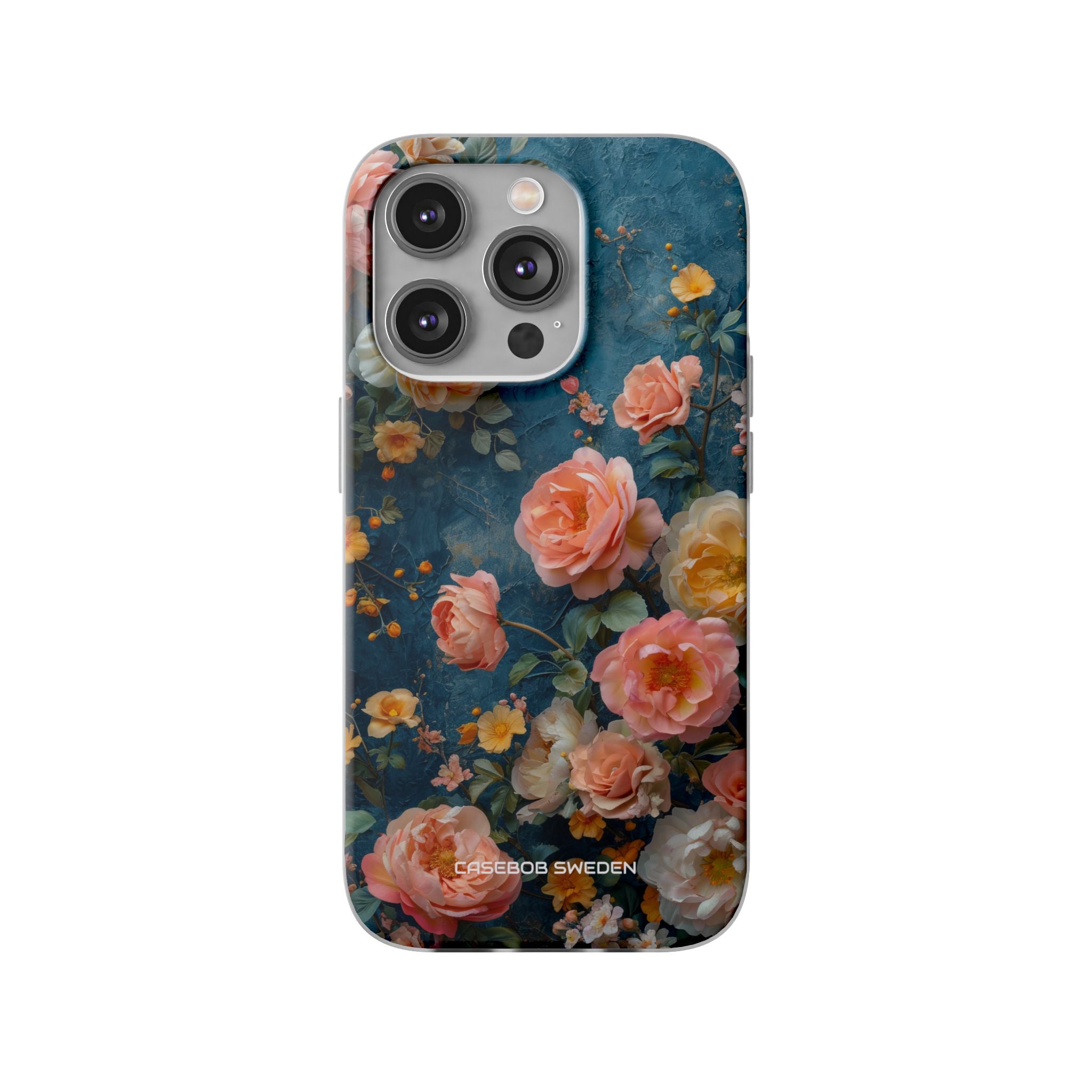 Blue Floral Elegance - Flexi iPhone 14 Phone Case