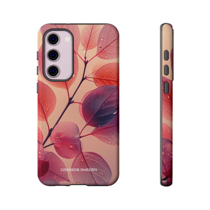 Pink Serenity Leaf Design - Tough Samsung S23 Phone Case