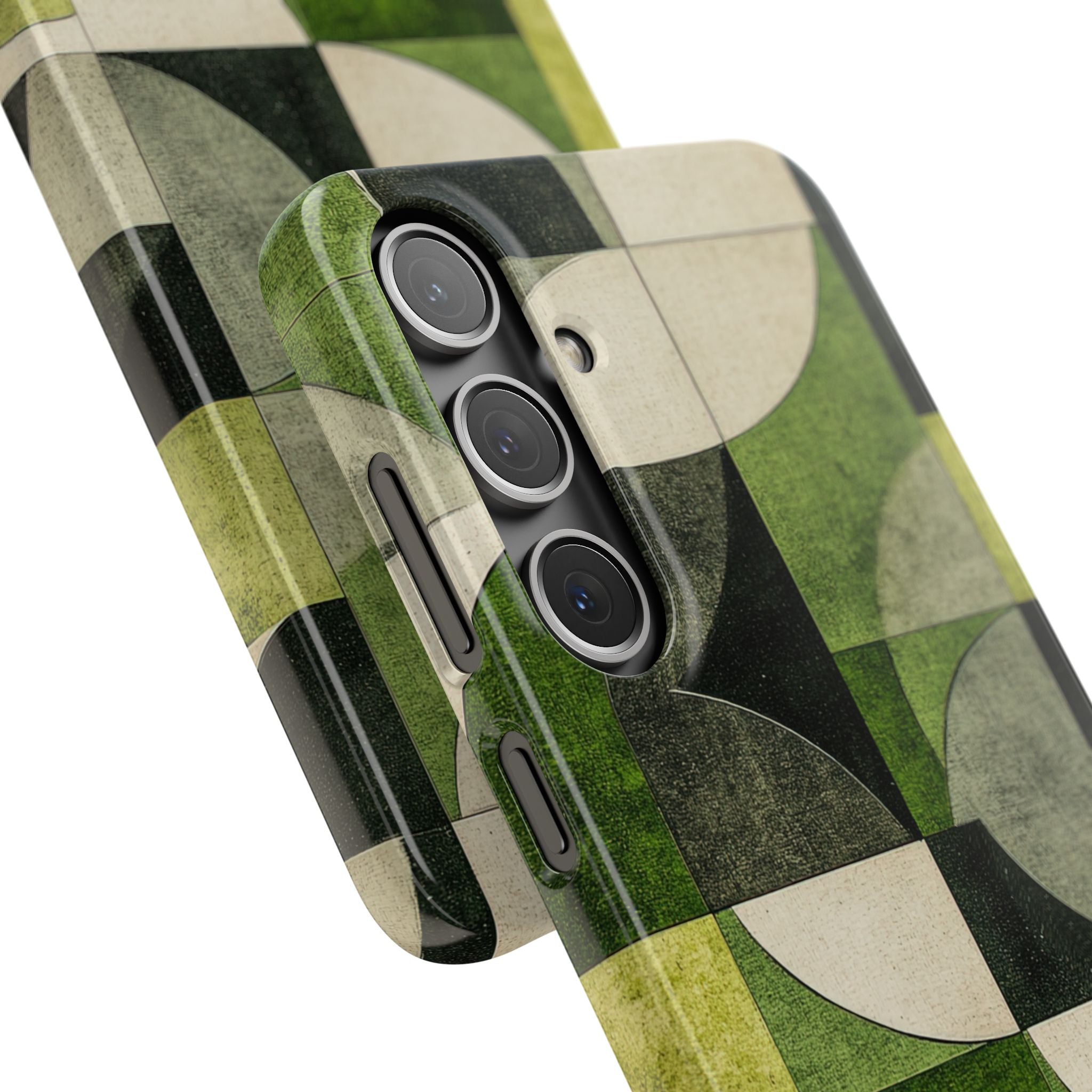 Green Geometric Harmony - Slim Samsung S24 Phone Case