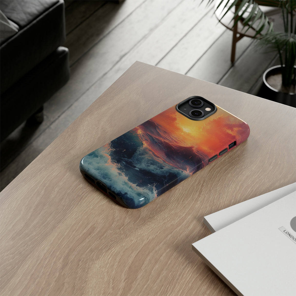 Pastel Waves at Sundown - Protective Phone Case