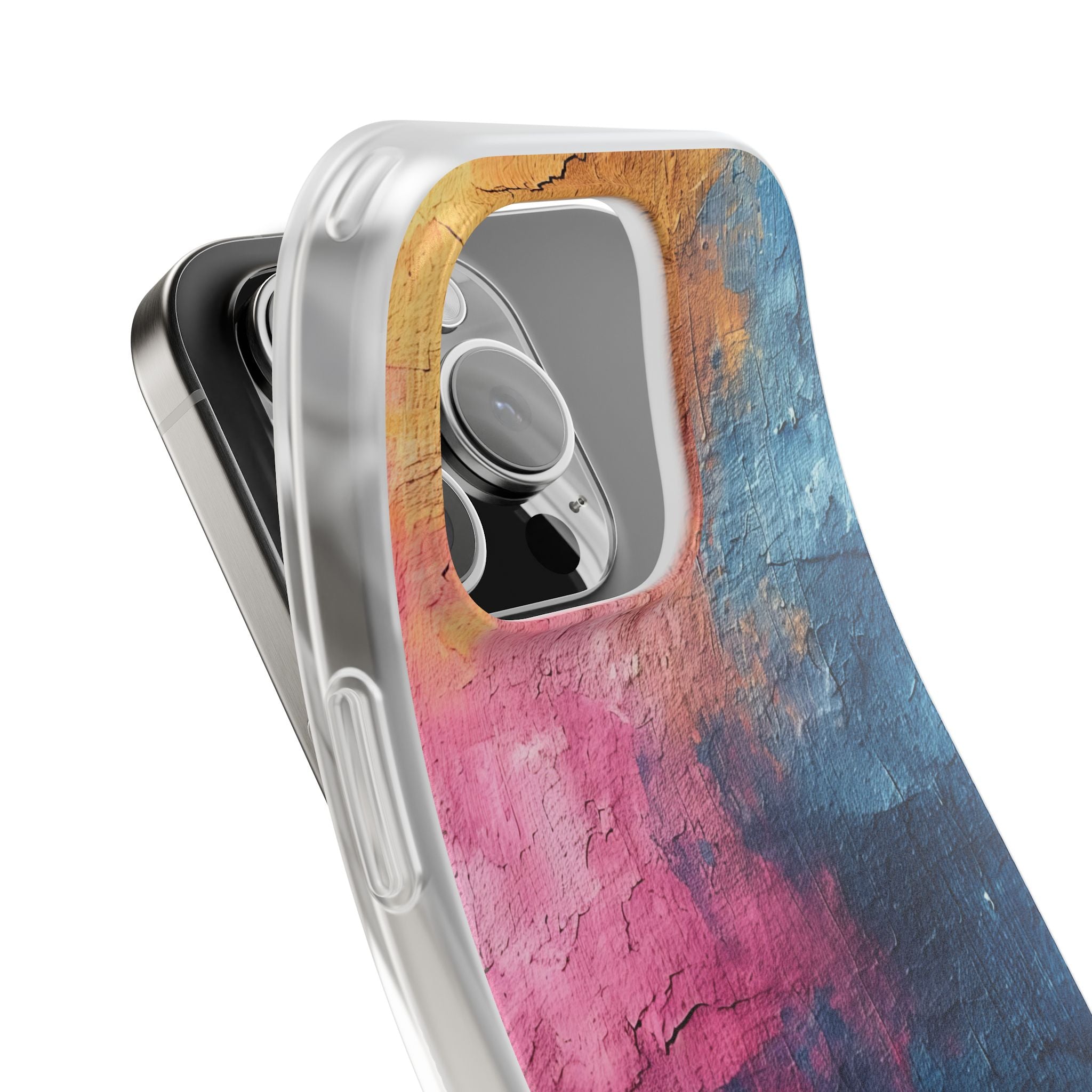 Blue Pink Abstract - Flexi iPhone 16 Phone Case