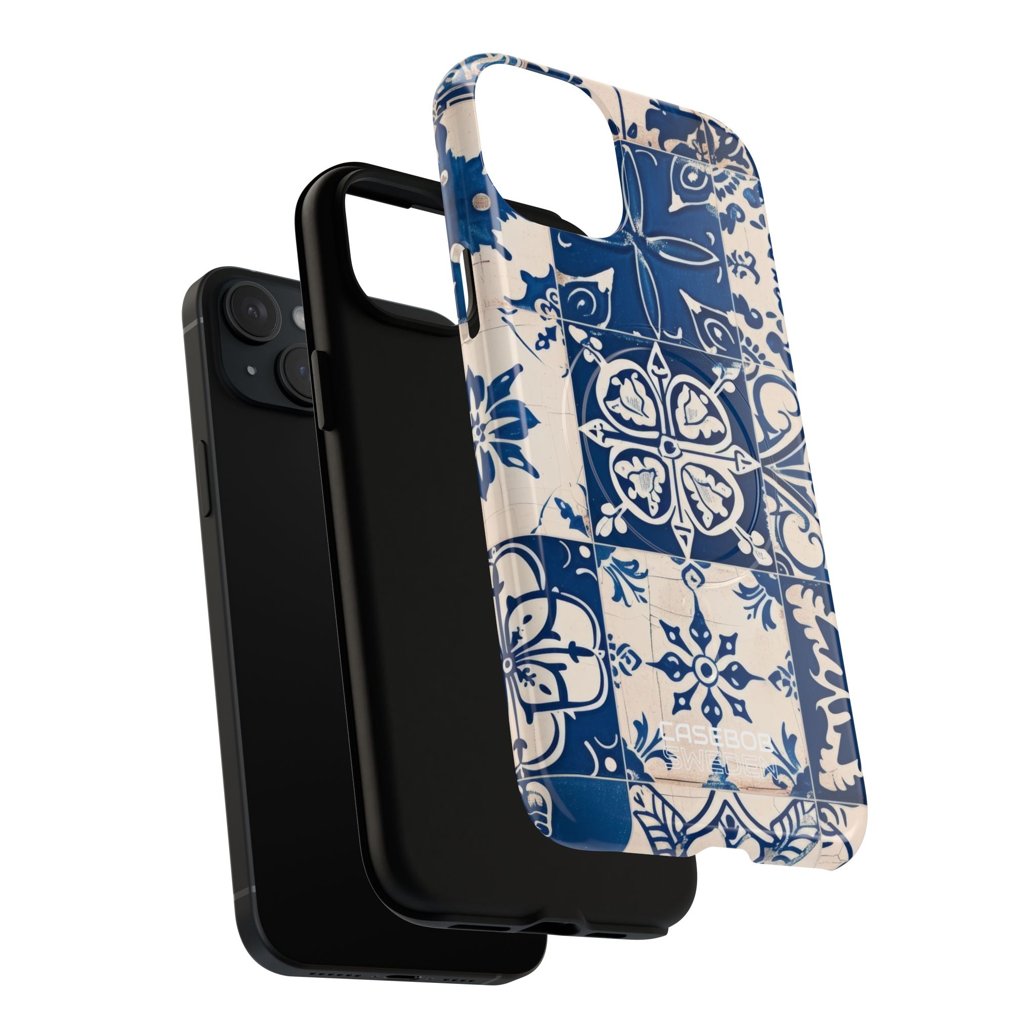 Ornate Blue Tiles iPhone 15 - Tough+