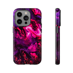 Deep Pink Galaxy Ink Art iPhone Case (Protective) iPhone 14 Pro Glossy Phone Case