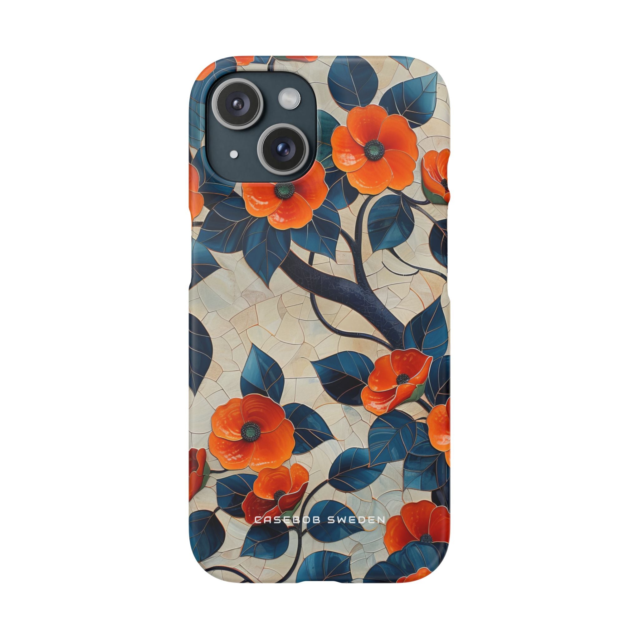 Orange Blossoms Mosaic Harmony iPhone 15 - Slim Phone Case