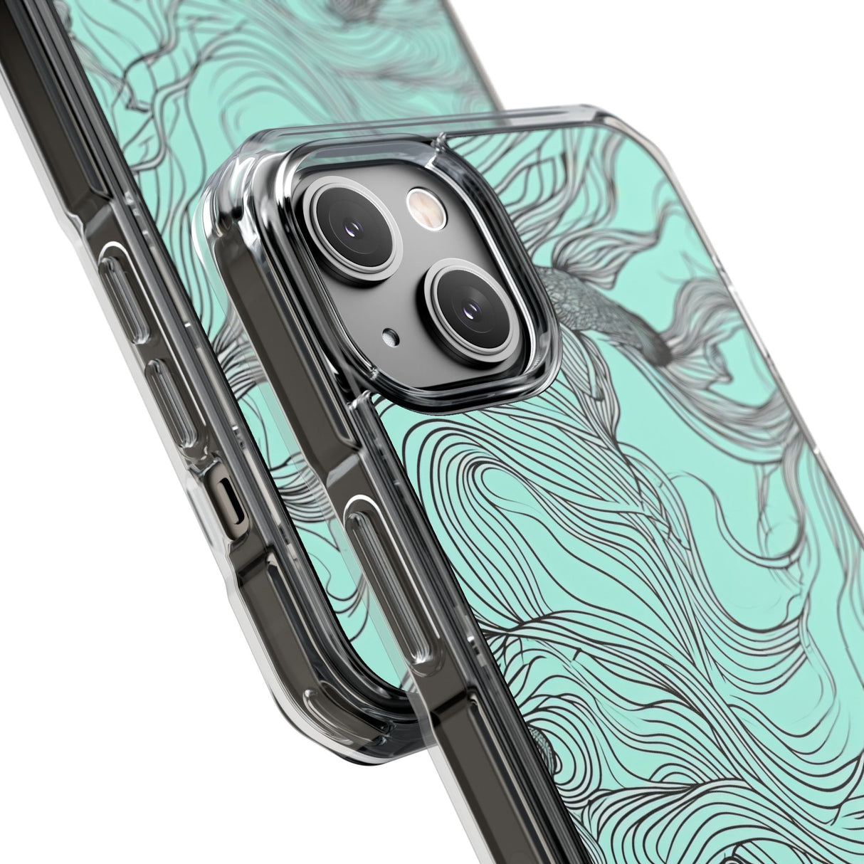 Aqua Serenity – Handyhülle für iPhone (Clear Impact – Magnetisch)